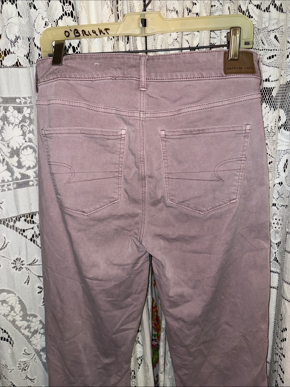 American Eagle Outfitters Mauve Wide Leg Jeans - Picture 7 of 9